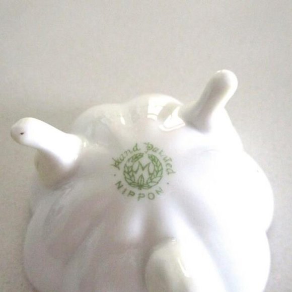 Antique Nippon Porcelain Floral Footed Salt Cellars W/Master Bowl, 7 Pcs - Picture 5 of 5
